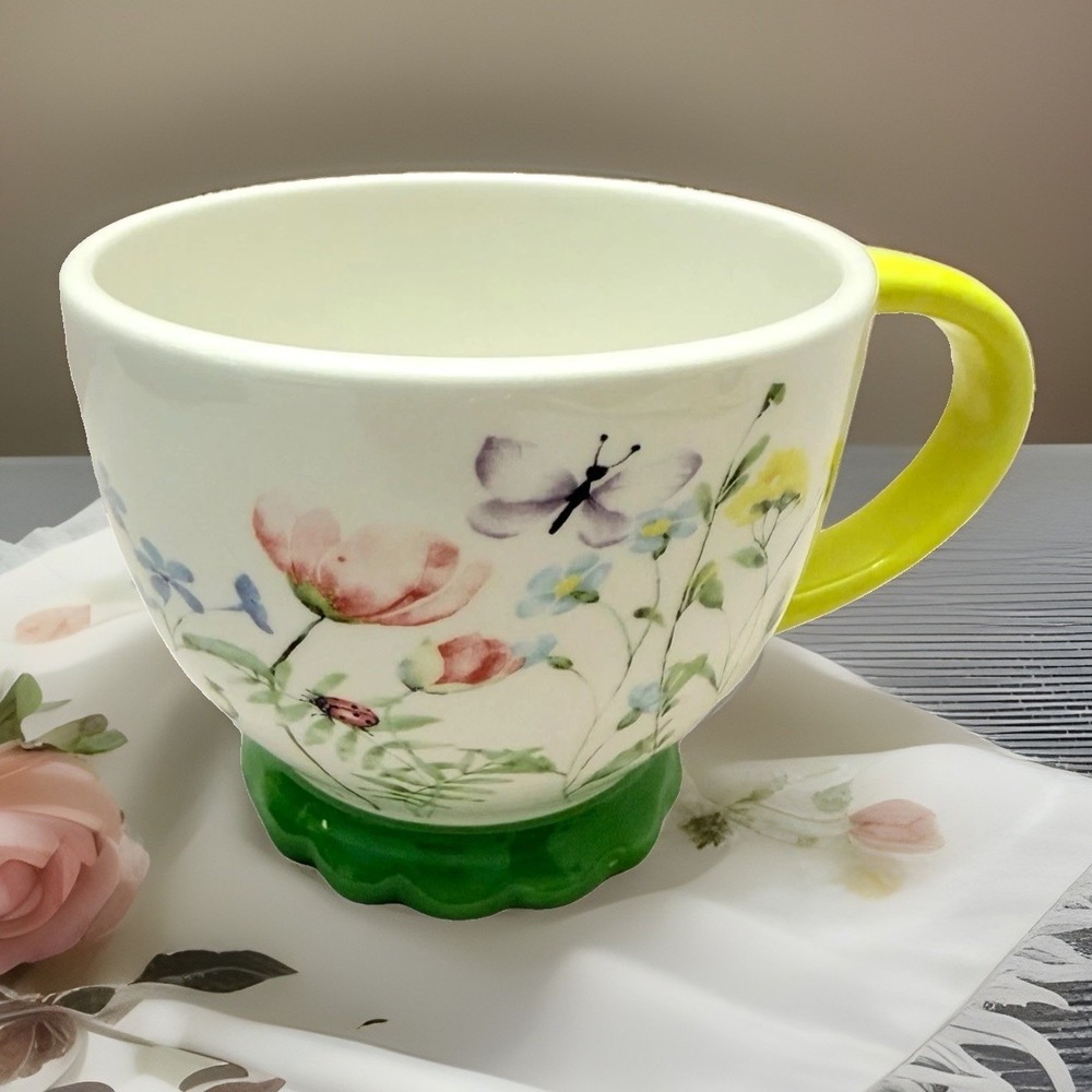 Sunday Morning Floral Mug Large Farmhouse Coffee Soup Cottage Shabby Gift Cup